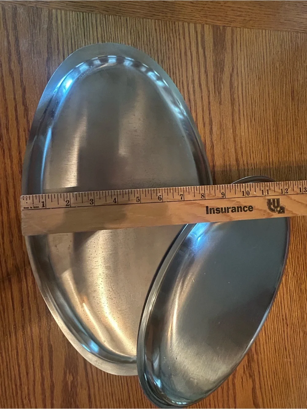 Two Silver trays, salad tongs, sea salt & candle